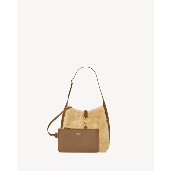 Multicolour Saint Laurent Le 5 À 7 Supple Small in Shearling and Suede, view 3 | Shoulder & Crossbody Bags