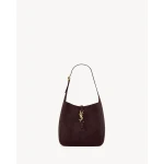 Brown Saint Laurent Le 5 À 7 Supple Small in Suede, Arabica | Shoulder & Crossbody Bags