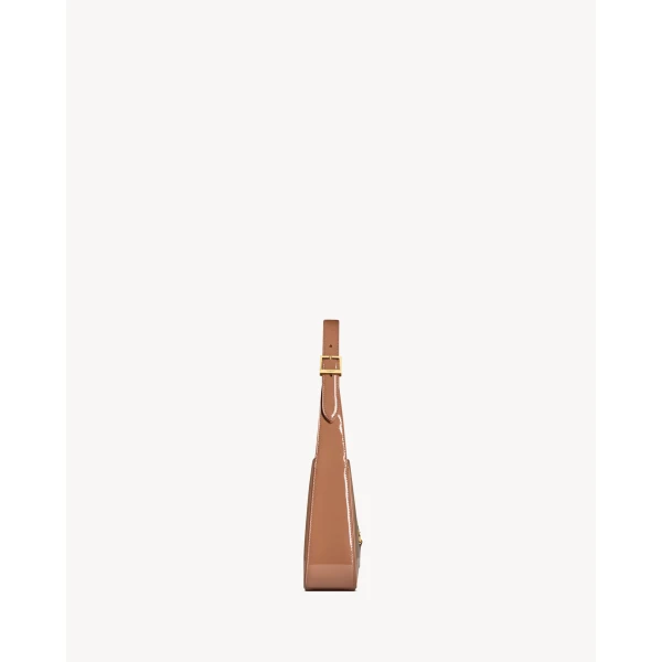 Pink Saint Laurent Le 5 À 7 in Patent Leather, Faded Brick, view 4 | Shoulder & Crossbody Bags