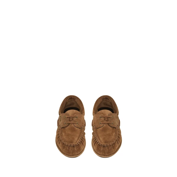 Brown Saint Laurent Le Loafer Boat Shoes in Suede | Loafers