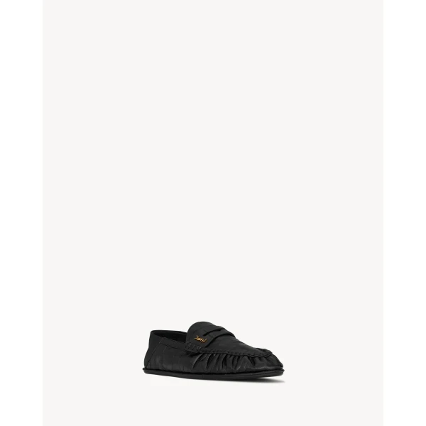 Black Saint Laurent Le Loafer Foldable in Hagfish, Black, view 4 | Loafers