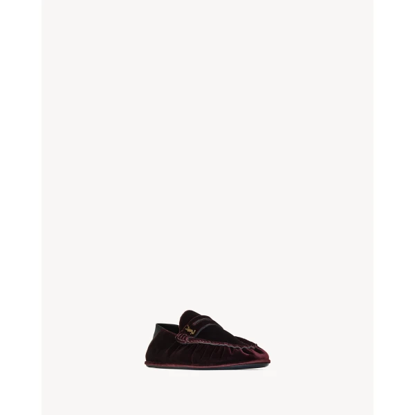 Red Saint Laurent Le Loafer Foldable in Velvet, view 5 | Loafers