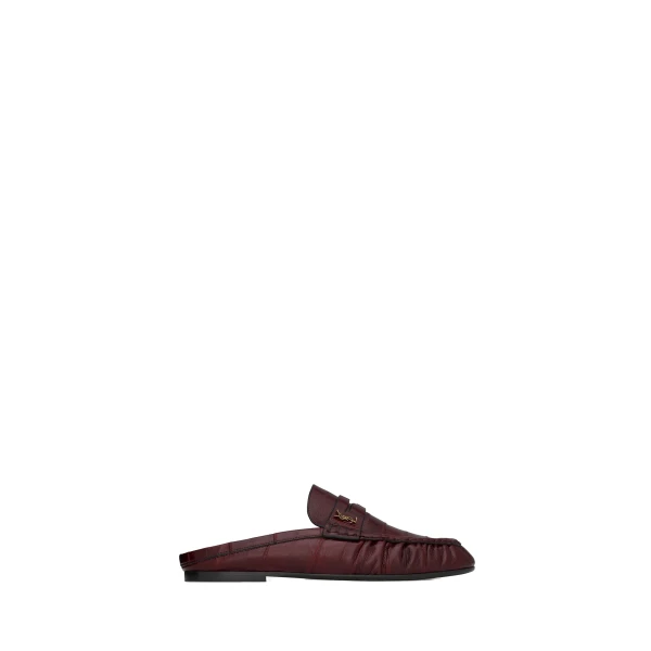 Le Loafer Mules in Hagfish, Deep Bordeaux