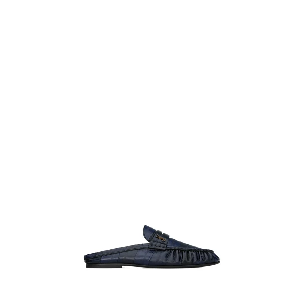 Le Loafer Mules in Hagfish, Navy Blue