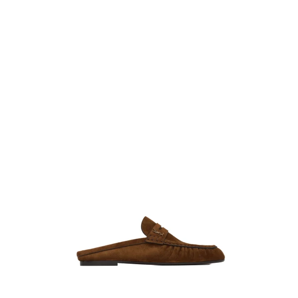Le Loafer Mules in Suede, Dark Havana