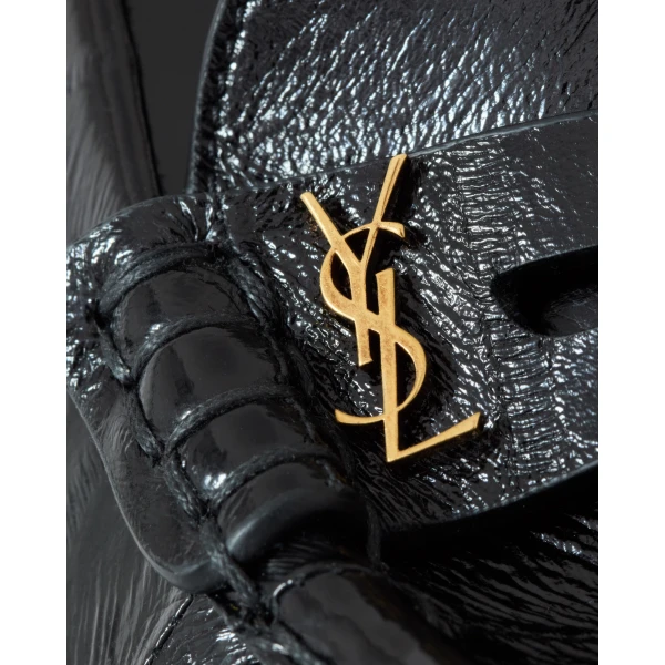 Black Saint Laurent Le Loafer Pumps in Hagfish, view 4 | Heels