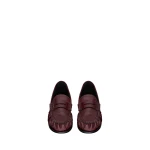 Red Saint Laurent Le Loafer Supple in Hagfish, Deep Bordeaux | Loafers