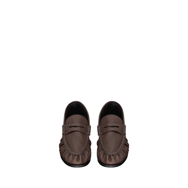 Brown Saint Laurent Le Loafer Supple in Matte Leather, Paris Brown | Loafers