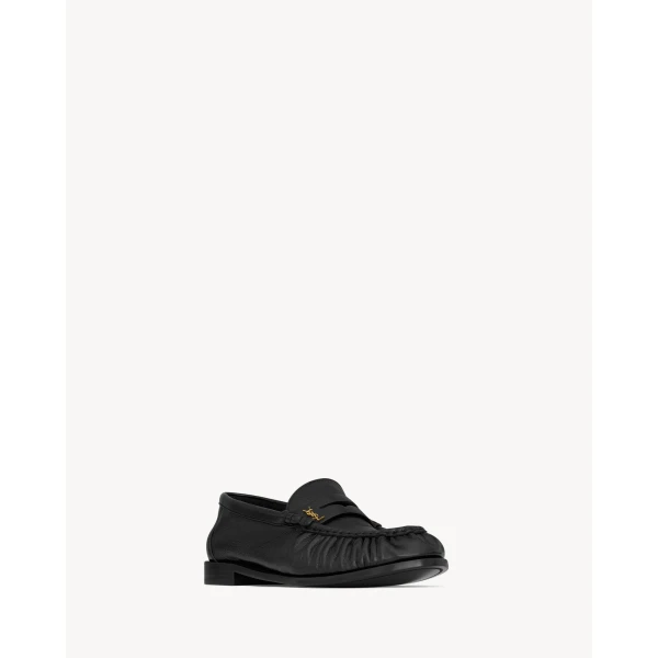 Black Saint Laurent Le Loafer Supple in Shiny Leather, view 3 | Loafers