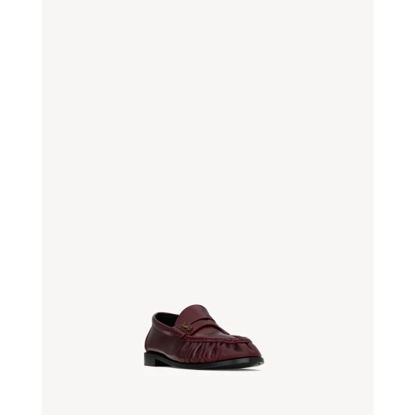 Red Saint Laurent Le Loafer Supple in Smooth Leather, view 3 | Loafers