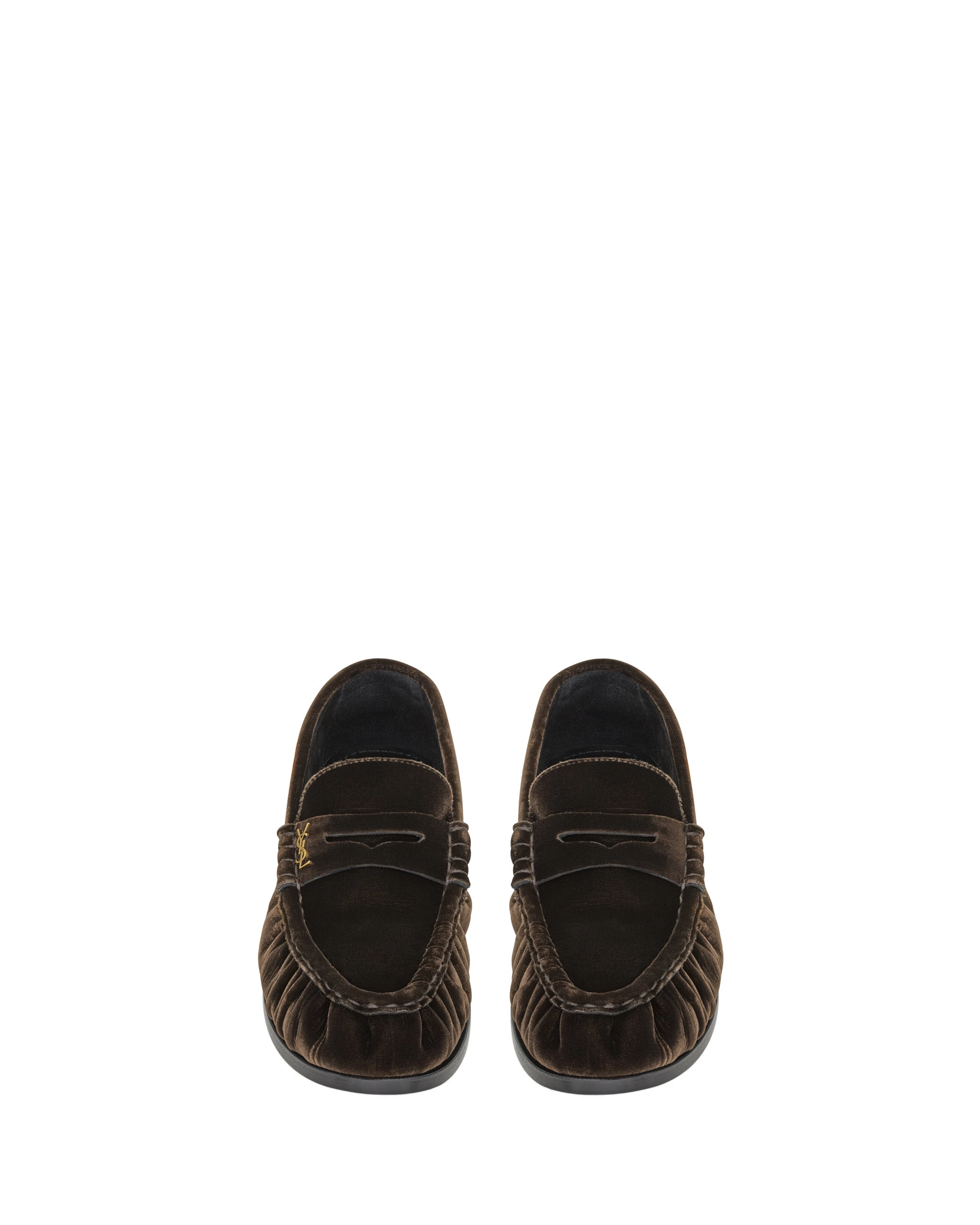 Saint Laurent Le Loafer Supple in Velvet, Deep Chestnut Brown Saint Laurent Le Loafer Supple in Velvet, Deep Chestnut | Loafers