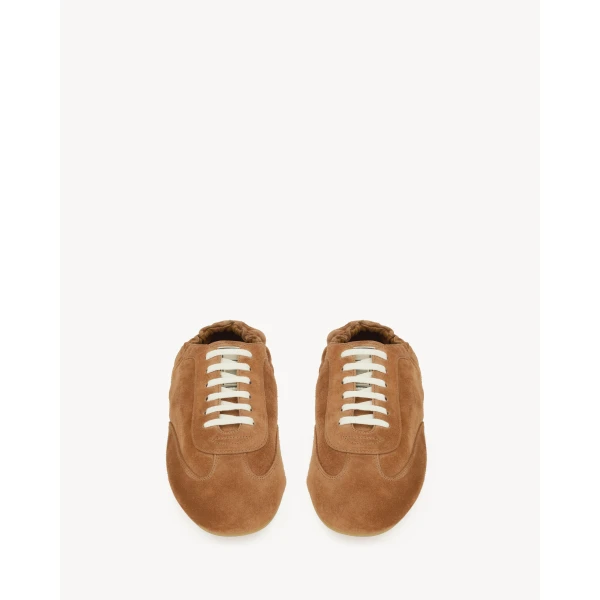 Brown Saint Laurent Lewis Sneakers in Suede, view 2 | Sneakers