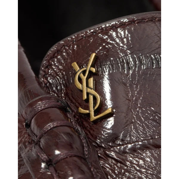 Brown Saint Laurent Loaferino Ballerinas in Hagfish, view 4 | Flats