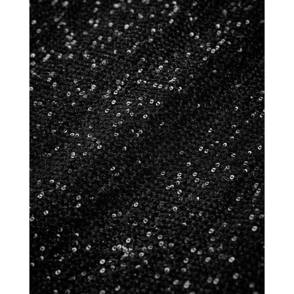 Black Saint Laurent Long Sequin Dress in Metallic Knit, view 4 | Maxi Dresses
