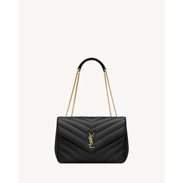 Loulou Large in Matelassé Lambskin, Black