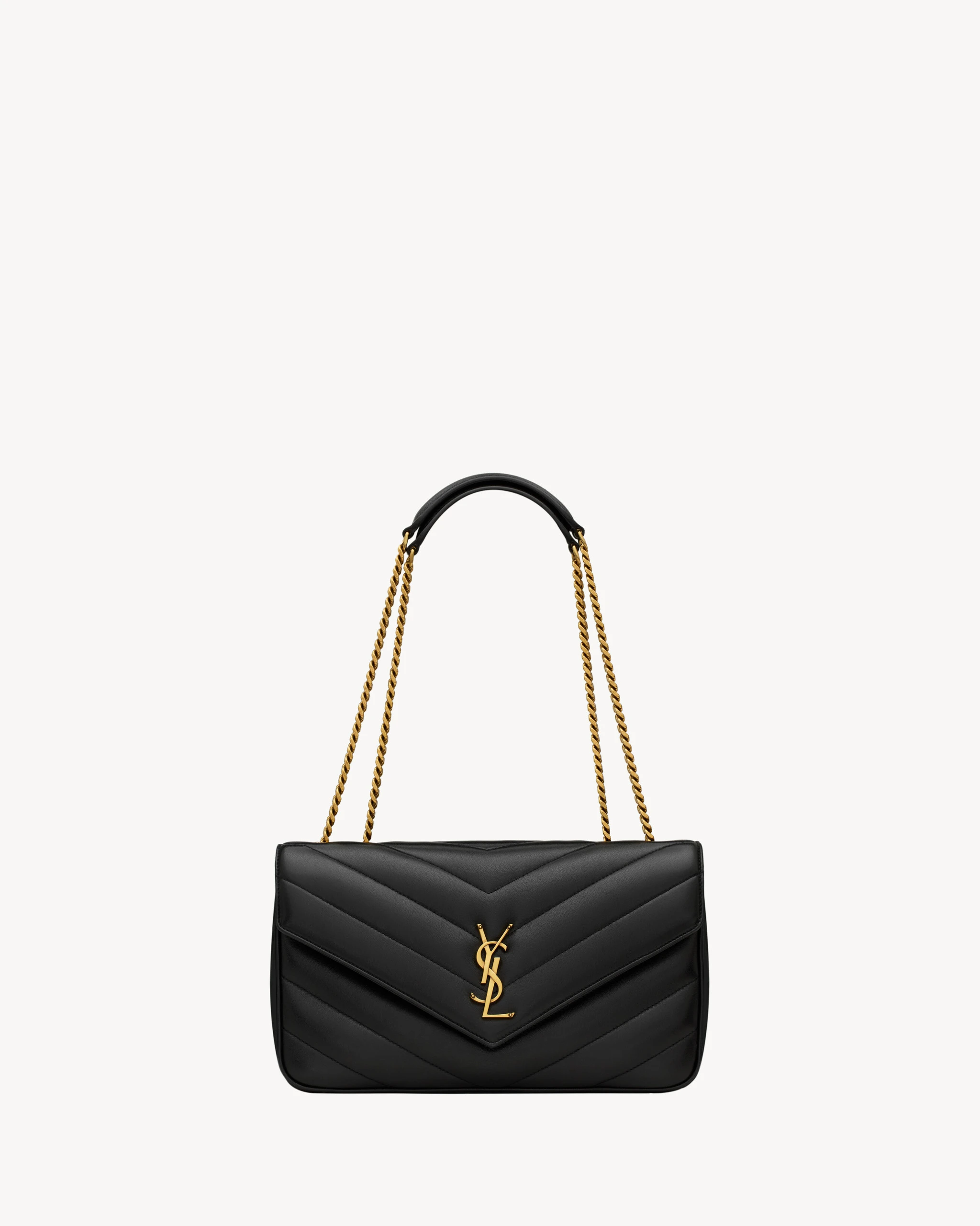 Saint Laurent Loulou Medium in Matelassé Lambskin, Black Black Saint Laurent Loulou Medium in Matelassé Lambskin, Black | Shoulder & Crossbody Bags
