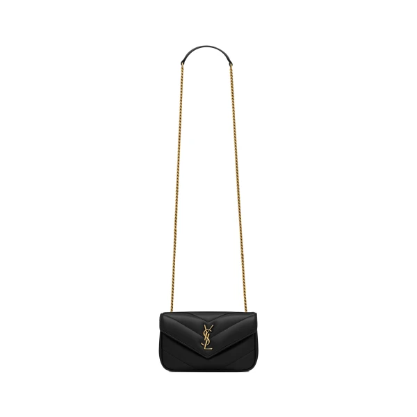 Black Saint Laurent Loulou Mini in Lambskin, Black | Mini Bags