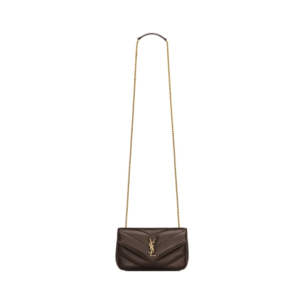 Brown Saint Laurent Loulou Mini in Lambskin, Deep Hickory | Mini Bags
