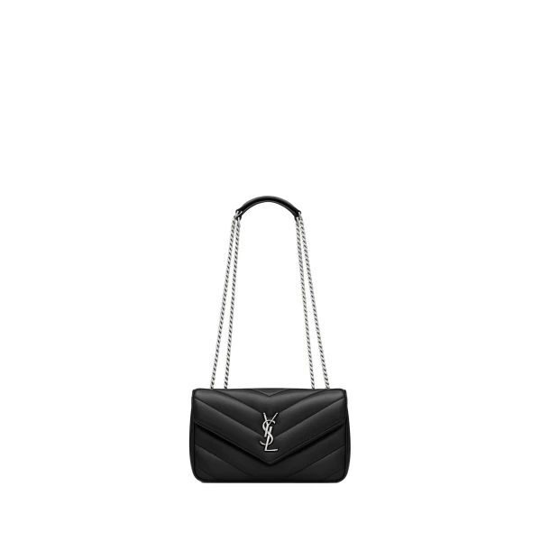 Loulou Small in Matelassé Lambskin, Black, Fall Winter 2026