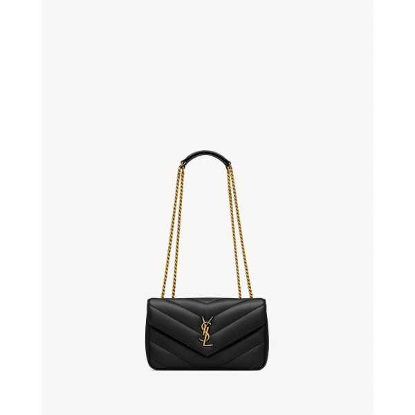 Loulou Small in Matelassé Lambskin, Black, Spring Summer 2026