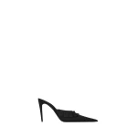 Black Saint Laurent Madeleine Mules in Silk Taffeta | Mules