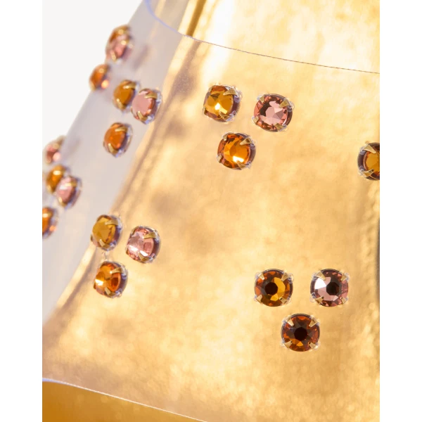 Multicolour Saint Laurent Mae Mules in Tpu and Crystals, view 4 | Mules