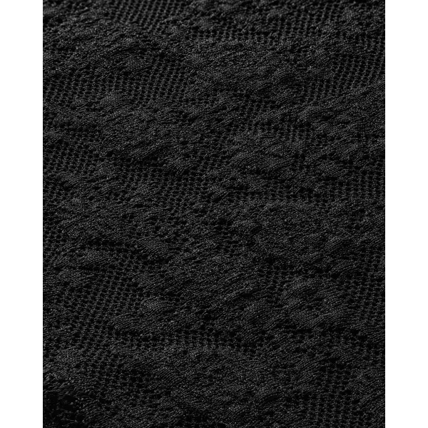 Black Saint Laurent Mini Dress in Floral Mesh Knit, view 4 | Mini Dresses