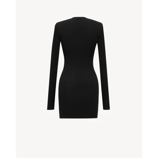 Black Saint Laurent Mini Dress in Knit, view 2 | Mini Dresses