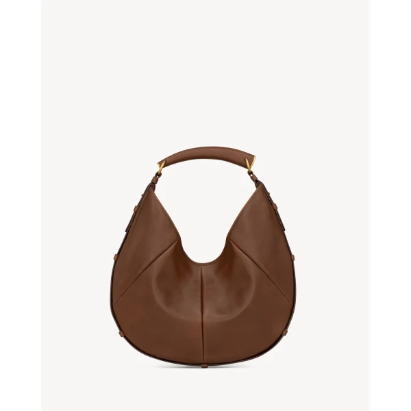 Brown Saint Laurent Mombasa Medium in Smooth Leather, view 3 | Shoulder & Crossbody Bags