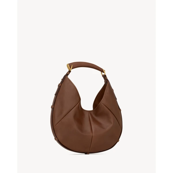 Brown Saint Laurent Mombasa Medium in Smooth Leather, view 5 | Shoulder & Crossbody Bags