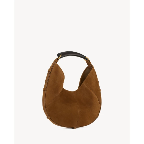 Brown Saint Laurent Mombasa Medium in Suede, view 4 | Shoulder & Crossbody Bags