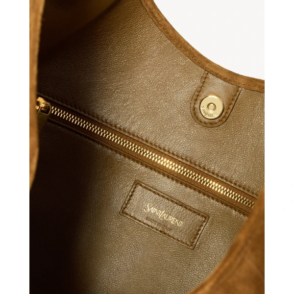 Brown Saint Laurent Mombasa Medium in Suede, view 5 | Shoulder & Crossbody Bags