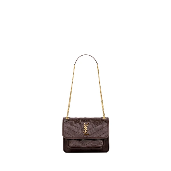 Brown Saint Laurent Niki Baby in Vintage Leather, Arabica | Shoulder & Crossbody Bags