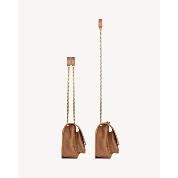 Brown Saint Laurent Niki Baby in Vintage Leather, Light Caramel, view 3 | Shoulder & Crossbody Bags