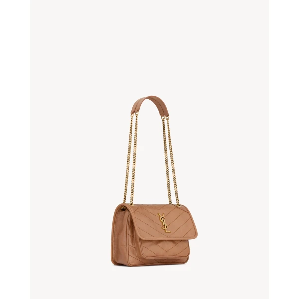 Brown Saint Laurent Niki Baby in Vintage Leather, Light Caramel, view 5 | Shoulder & Crossbody Bags