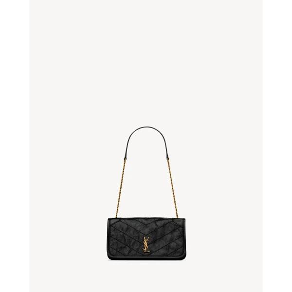 Black Saint Laurent Niki Chain Pouch in Vintage Leather, Black | Clutch Bags