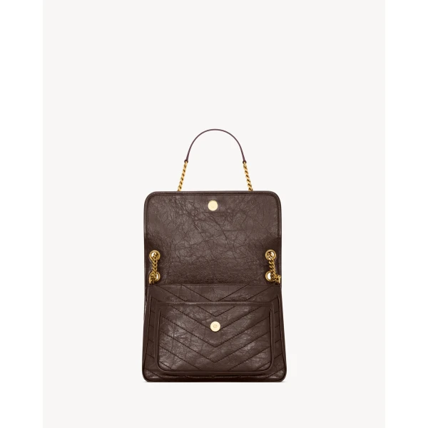 Brown Saint Laurent Niki Medium in Vintage Leather, Arabica, view 4 | Shoulder & Crossbody Bags