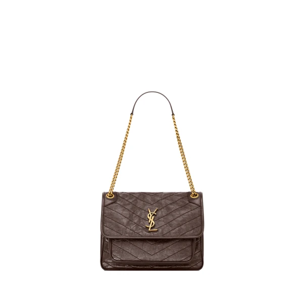 Brown Saint Laurent Niki Medium in Vintage Leather, Arabica | Shoulder & Crossbody Bags