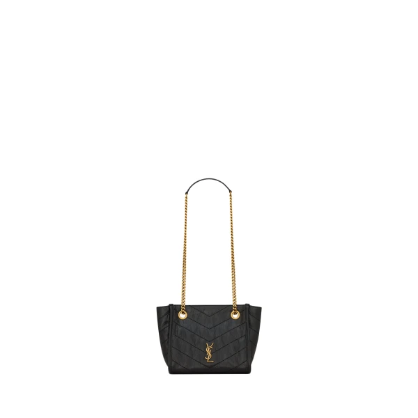 Niki Mini Shopping in Vintage Leather, Black