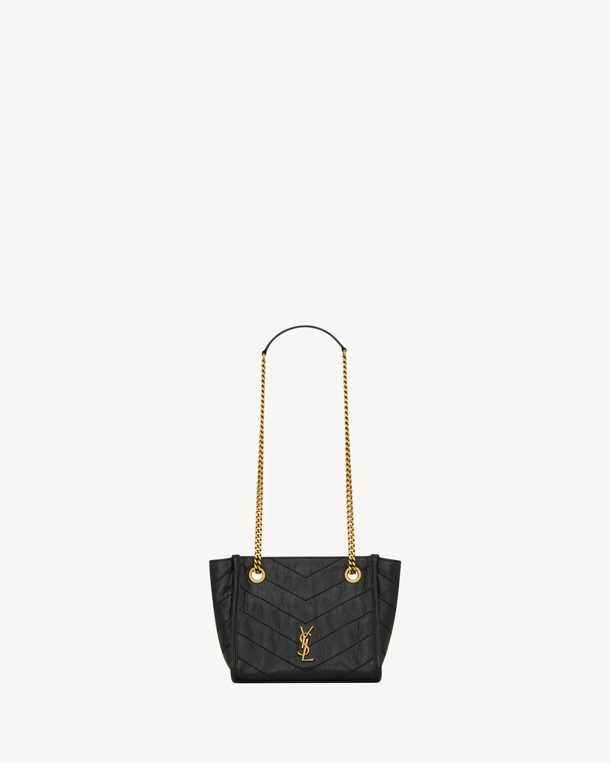 Saint Laurent Niki Mini Shopping in Vintage Leather, Black Black Saint Laurent Niki Mini Shopping in Vintage Leather, Black | Totes & Top-Handle Bags