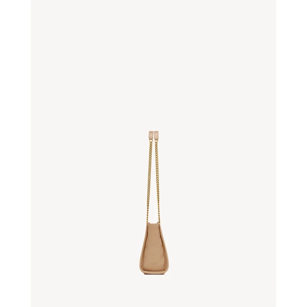 Beige Saint Laurent Niki Mini Shopping in Vintage Leather, Clear Beige, view 3 | Totes & Top-Handle Bags
