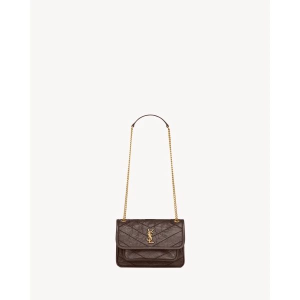 Brown Saint Laurent Niki Mini in Vintage Leather, Arabica | Mini Bags