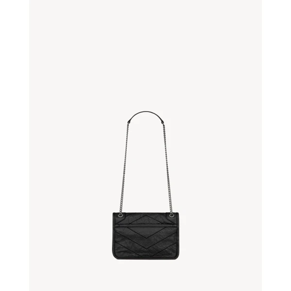 Black Saint Laurent Niki Mini in Vintage Leather, Black, view 3 | Mini Bags