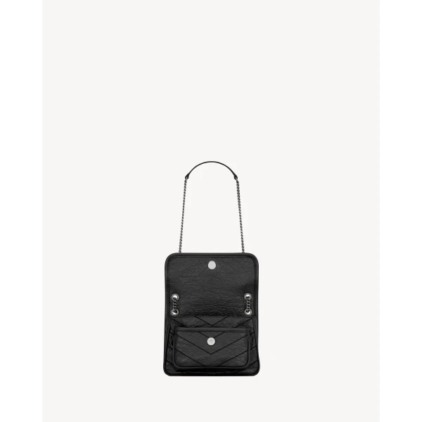 Black Saint Laurent Niki Mini in Vintage Leather, Black, view 5 | Mini Bags