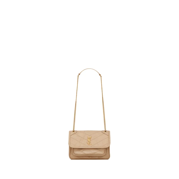 Beige Saint Laurent Niki Mini in Vintage Leather, Clear Beige | Mini Bags