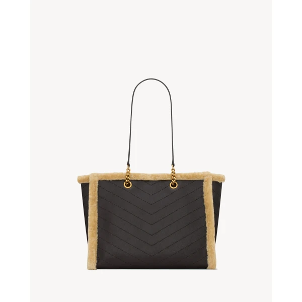 Multicolour Saint Laurent Niki Shopping in Leather and Shearling, view 2 | Totes & Top-Handle Bags