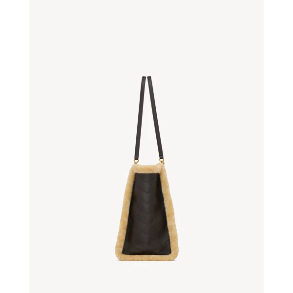 Multicolour Saint Laurent Niki Shopping in Leather and Shearling, view 3 | Totes & Top-Handle Bags