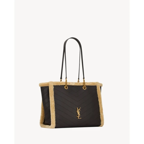 Multicolour Saint Laurent Niki Shopping in Leather and Shearling, view 4 | Totes & Top-Handle Bags