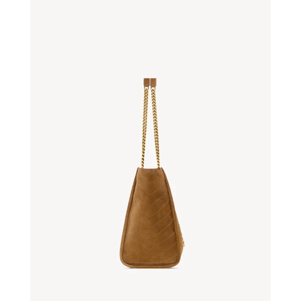 Brown Saint Laurent Niki Shopping in Suede, view 3 | Totes & Top-Handle Bags
