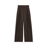 Beige Saint Laurent Oversized Pants in Brushed Wool Flannel | Tailored pants